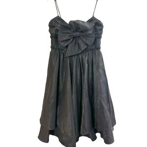 NWT A.B.S. ABS Allen Schwartz Black Bow Ruffle Formal Party Prom Dress - Sz 8